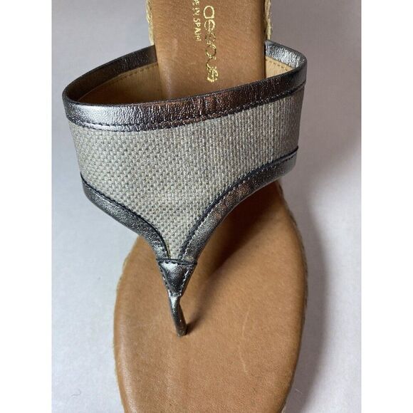 ANDRE ASSOUS Womens Espadrille Arabella Toe Wedge Slip On Sandals Shoes 37 - Picture 7 of 10